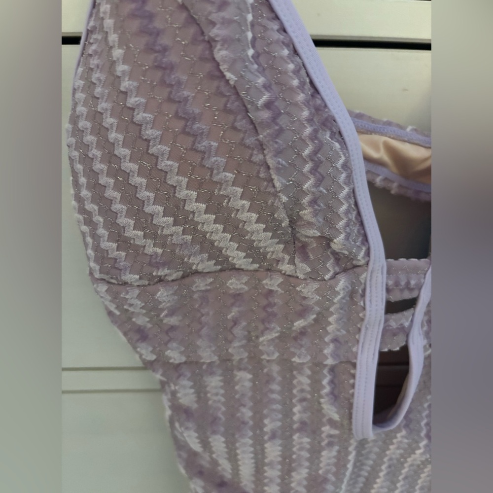 NWT CUPSHE women’s lavender textured one piece swimsuit. Size M - Picture 8 of 9